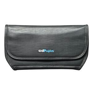 CD Projects Black Folding Carrying Case w/ Zippered Pocket Holds 20 CD's